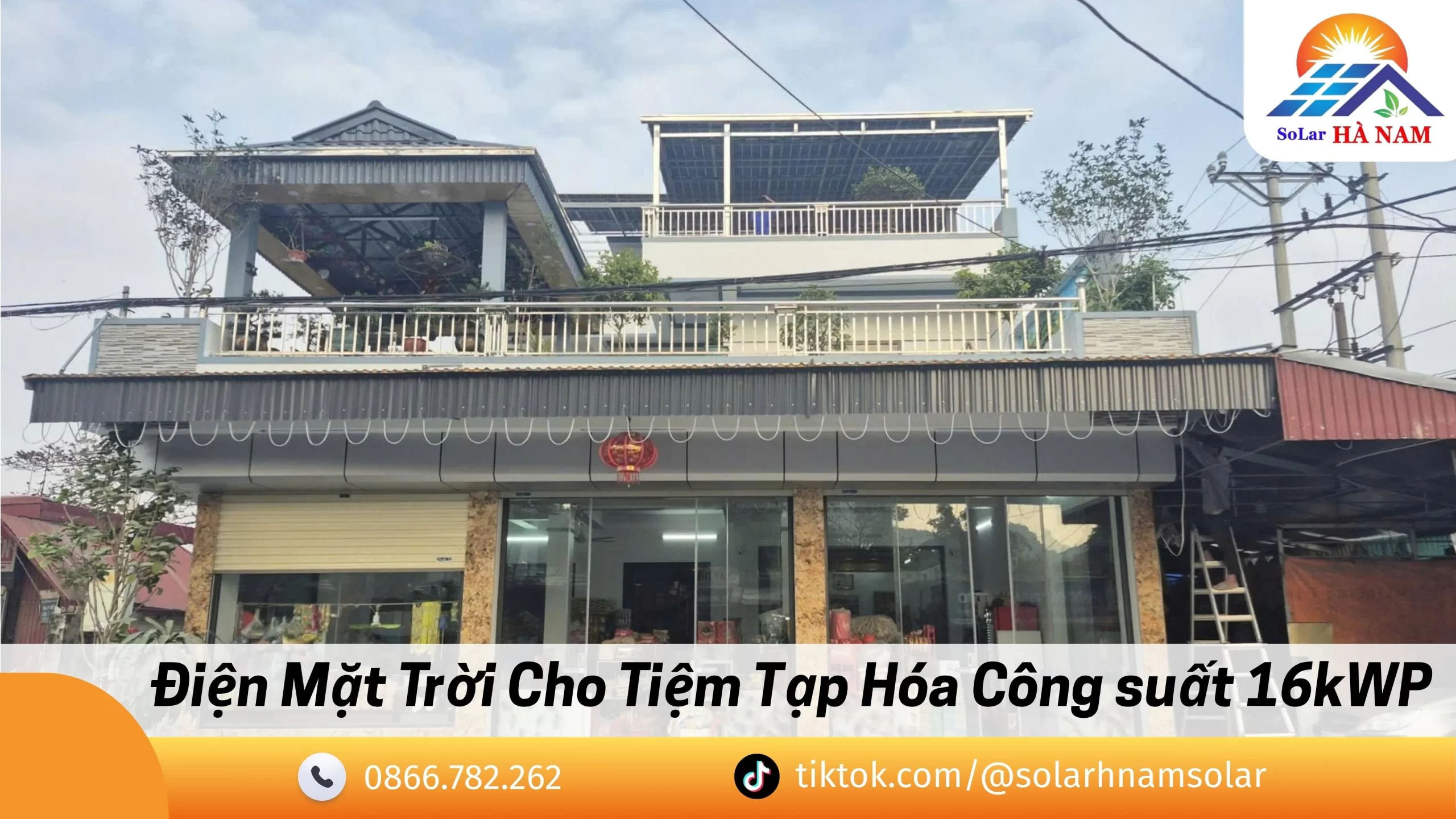 Điện mặt trời cho hộ kinh doanh tạp hóa 16kWh Ninh Bình