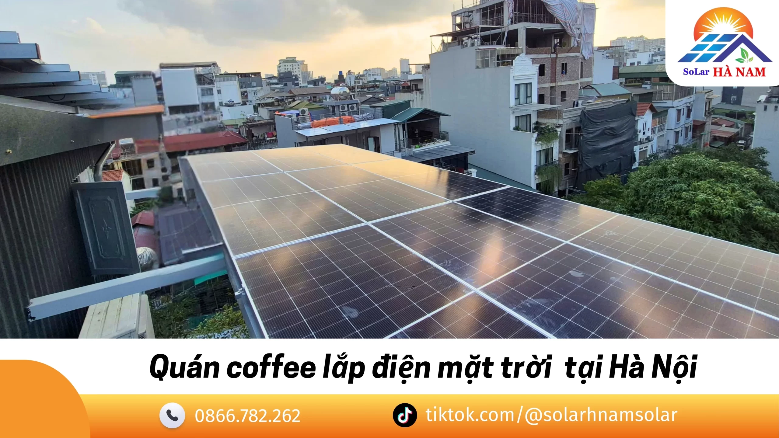 Quán coffee lắp điện mặt trời 15kW tiết kiệm chi phí