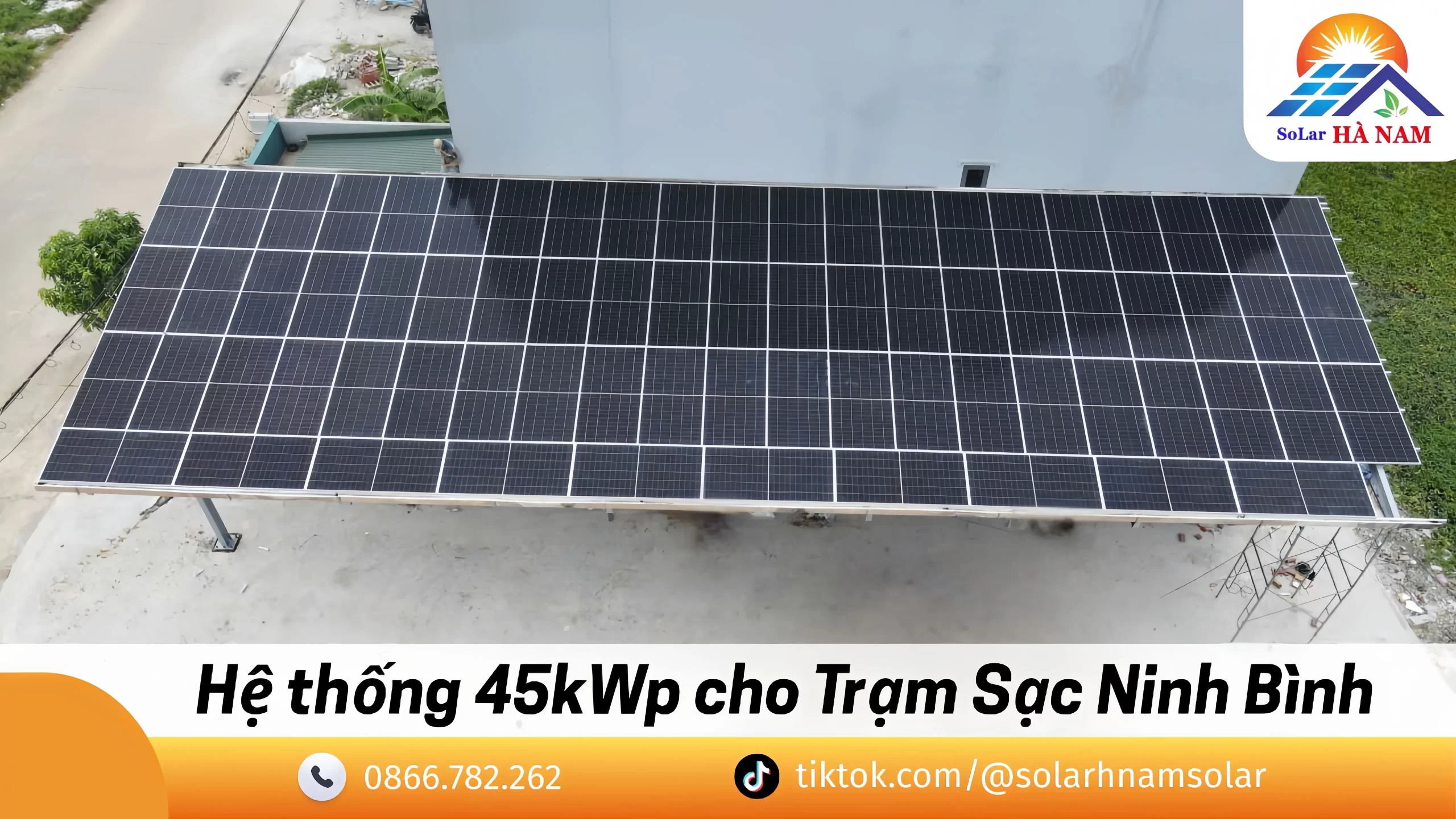 Lắp Đặt Điện Mặt Trời 45kW Cho Trạm Sạc Xe Điện Tại Ninh Bình